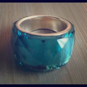 Genuine Swarovski turquoise color ring